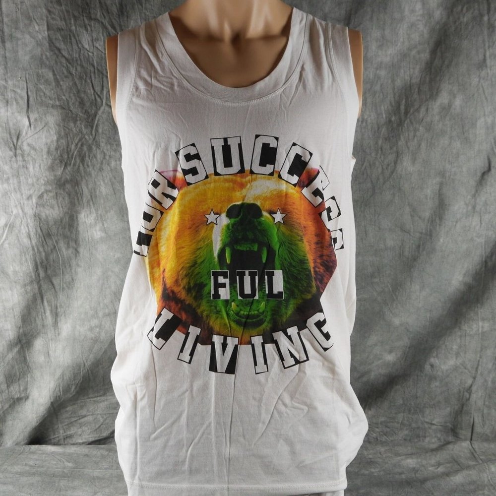NWT DIESEL "FOR SUCCESSFUL LIVING" WHITE TANK T-Prince Singlet $58 MED ANB